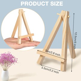 Yalikop 40 Pack 5 Inch Mini Wood Easel Stand Mini Wood Display Easel Wooden Tripod Holder Stand for Painting Portable Canvas Photo Picture Sign Displaying Small Business Cards Artist Phone Wedding