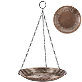 Good Directions Hanging Tranquility Bird Bath for Outside Backyard, Outdoor, Patio, Garden, Birdbath Gift for Bird Lovers Watchers, Small 13" Pure Copper Metal