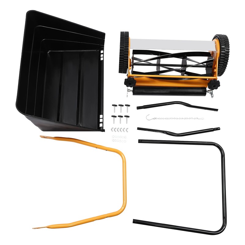 14" Hand Push Lawn Mower, 2-in-1 Portable Push Lawn Mower
