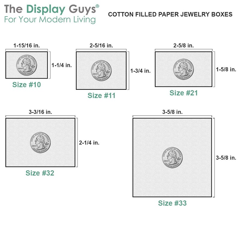 TheDisplayGuys - 25-Pack #11 Cotton Filled Cardboard Paper Jewelry Boxes