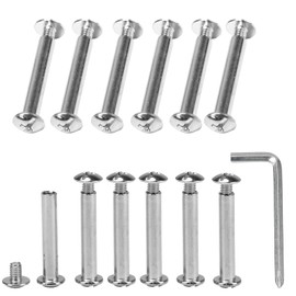 KINDPMA 80 Sets M4 x 28 mm Connection Screw Furniture Screw Sleeve Screw Furniture Connector Cabinet Connector Phillips Stainless Steel Flat Head Screw + Sleeve Nut for Cabinets, Wood Bread, Door