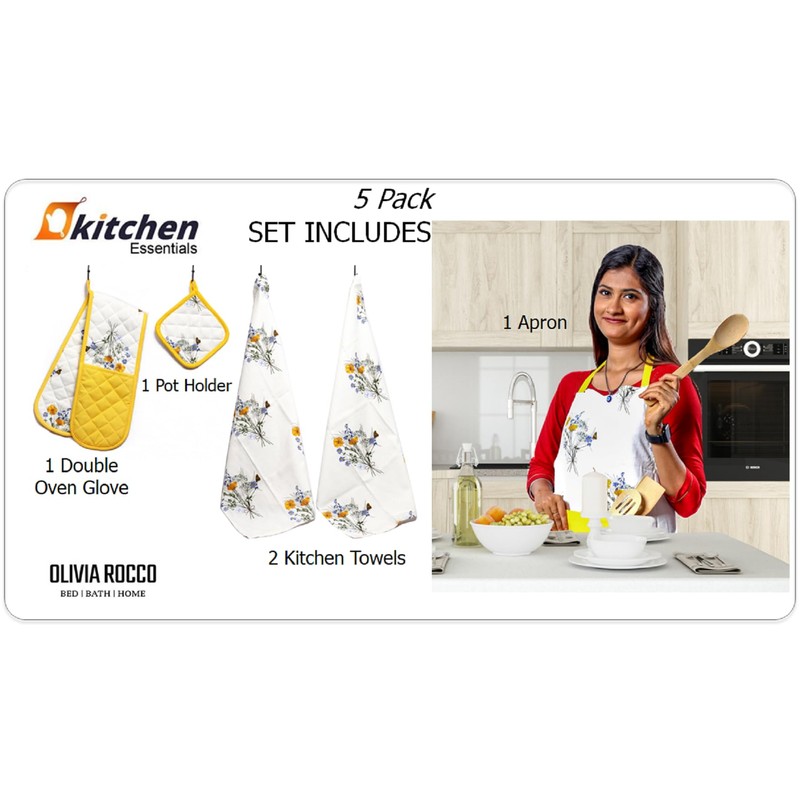 Olivia Rocco Kitchen Sets Apron Double Oven Gloves Towel Set
