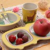5 pcs set Eco friendly Bamboo Fiber Cartoon Children Tableware