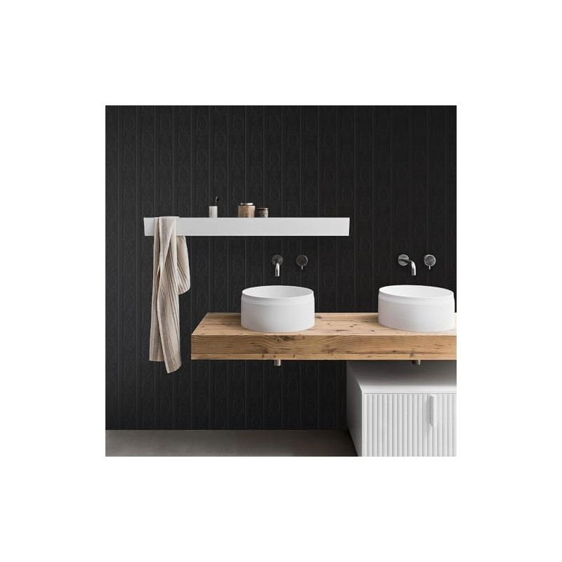 JiffDiff Wallpaper Peel and Stick Textured, 3D Black Embossed Wall