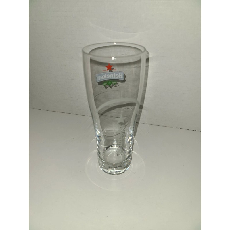 Heineken Beer Glass Red Star Logo Etching 6.5” Pilsner