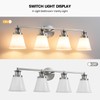 CCYCOL 4-Light Bathroom Vanity Light Fixtures, Brushed Nickel Bathroom Lights