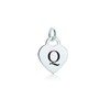 Letter Q Silver Plated Heart Charm for Bracelets, Necklace, Earrings