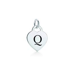 Letter Q Silver Plated Heart Charm for Bracelets, Necklace, Earrings & Custom DIY Jewelry