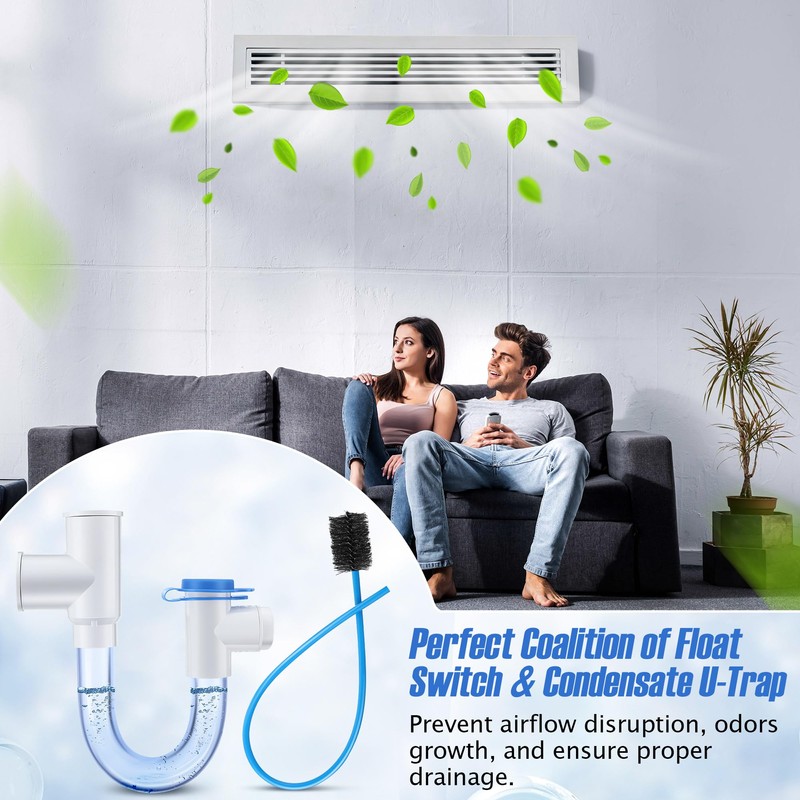 Feekoon 2 Pack Condensate Trap with Built in Overflow Switch,