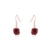 Ruby Raw Nugget Earrings in 14k Rose Gold Fill
