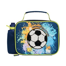 Polar Gear Football Lunch Bag Bottle Combo Insulated, Polyester, Blue