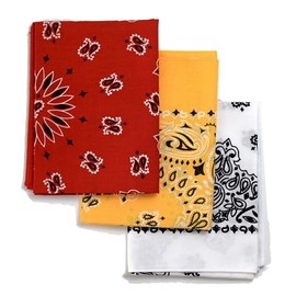 Colter Co. Football team colors - Paisley bandana 3 pack, Kansas City, 22" x 22"