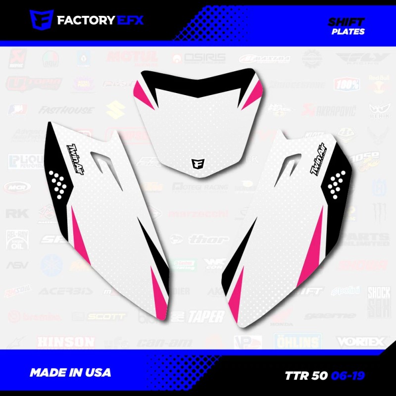 Factory EFX White & Pink Shift Racing Graphics Kit fits
