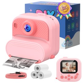 Kids Camera Instant Print: 1080P HD Digital Camera for Kids - Girls for Age 3-12 - Toddler Cameras Toys Gift for 4 5 6 7 8 9 10 11 Years Old - Cool Presents Ideals for Birthday Pink