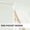VOGOL White Sheer Valance with Shining Beaded, 39 Inches Wide