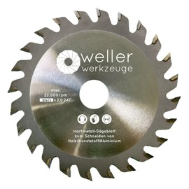 WELLERWERKZEUGE Professional Carbide Circular Saw Blade 85 x 15 mm 24 Teeth Suitable for Makita or Bosch Circular Saw
