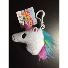 REGENT PRODUCTS UNICORN PLUSH KEY CHAIN KEY CLIP GIRLS ACCESSORY PHONE LUGGAGE KEYS SCHOOL BAG