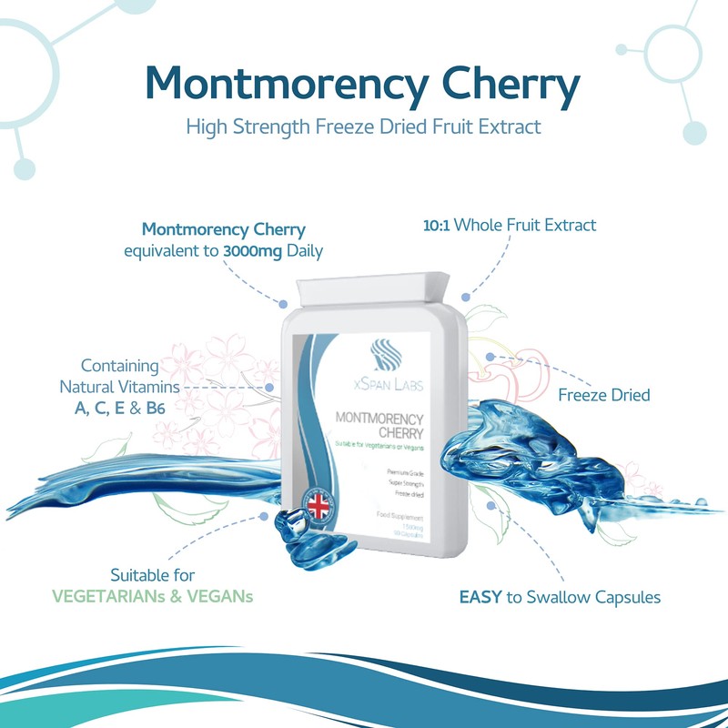 Montmorency Cherry - 90 Capsules - 1500mg per Capsule of