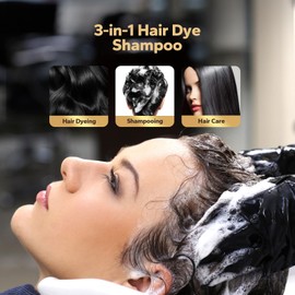 HyperHair Black Hair Dye Shampoo, Shampoos for Color Treated Hair, Hair Dye Shampoo 3 In 1, Black Hair Dye, Shampoos for Gray Hair for Women & Men, Long Lasting & Coverage