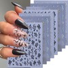 Snake Nail Sticker for Nail Art 3D Self-Adhesive Black Silver