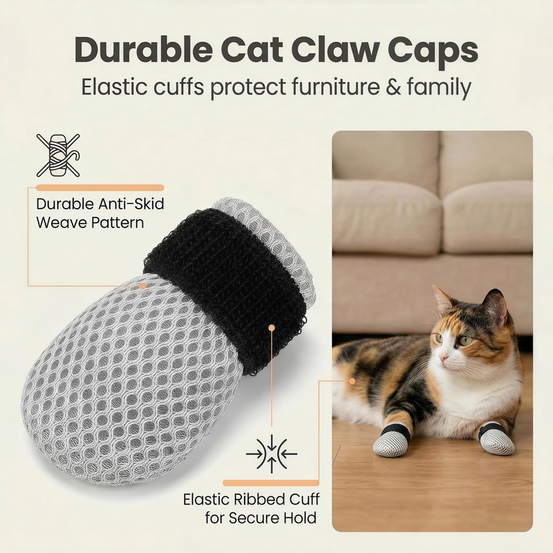 Cat Muzzle - Adjustable Anti-Bite Head Cover, Breathable Cat Grooming