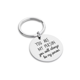 VANLOVEMAC Best Friend Christmas Gift Keychain Pendant - You Are My Person Key Ring Charm Best Gift for Friends, Girlfriends, Boyfriends, Couples, Best Friends, Loved Ones (Gift Package), Silver, S