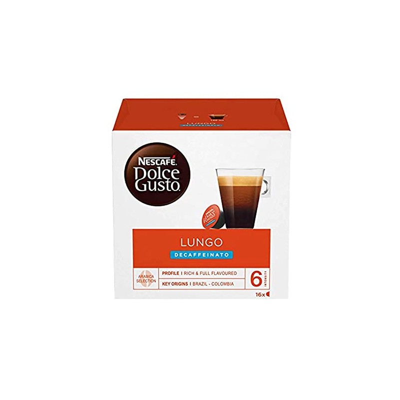 Nescafé Dolce Gusto Lungo Entkoffeinierten Schoten 16 Pro Packung