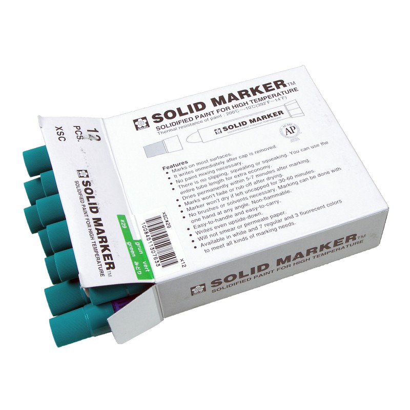 Sakura Solidified Paint Solid Marker, Green (Box of 12),XSC-29