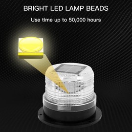 DYK&NX LED Anchor Light of Marine Boat Yacht Navigation with Solar Charging, PC Material, Waterproof and Dustproof for Boat Lights Bow and Stern (Color : White)