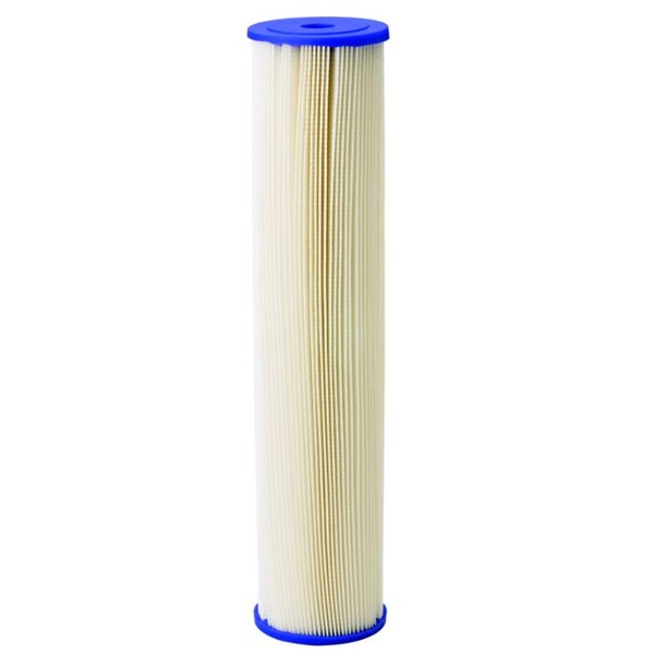 Pentair Pentek ECP20-20BB Big Blue Sediment Water Filter, 20-Inch, Whole House Heavy Duty Pleated Cellulose Polyester Replacement Cartridge, 20" x 4.5", Blue End-Cap, 20