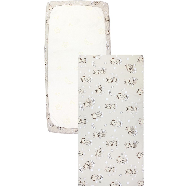 TupTam Baby Fitted Sheet for Baby Cot Bed Pack of