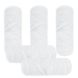 AUAUY Chunky Chenille Yarn, 5 x 100g Chenille Super Soft Chunky Yarn, Velvet Yarn for Knitting and Crocheting, Fluffy Yarn for Crochet, Blanket Yarn for Clothes, Scarves and DIY Knitted Works, White