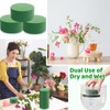 6 Pcs Round Floral Foam Blocks,3 in Green Wet Dry