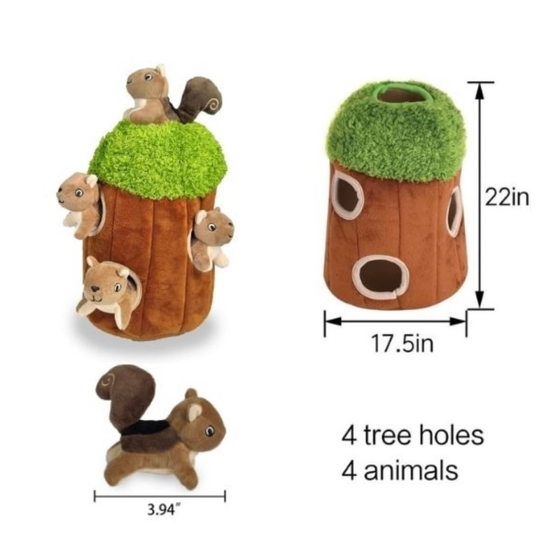 Glow Pups Squirrel in Tree Hide and Seek Plush Squirrel