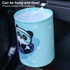 UOEPOWA Foldable Car Trash Can, Cute Folding Leather Car Garbage