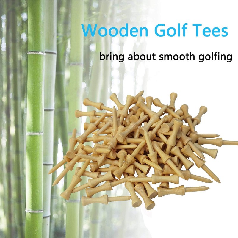 Zivisk Wooden Golf Tees 2-3/4" 100 Count 70mm Natural Step