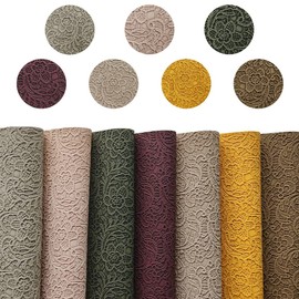 通用 Hojas de piel sintética con textura de flores de 8 x 12 pulgadas, tela sintética retro de color otoño para hacer lazos de cuero, manualidades, material hecho a mano, XHT-412192