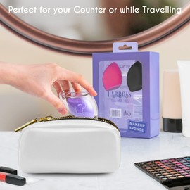 Makeup Sponge for Face, Larbois Foundation Sponge with Travel Case Breathable & Easy to Carry, Makeup Sponge for Blending Latex Free for Liquids, Cream, and Powder, 4 Piece set, 4.0 count, Pack of 4