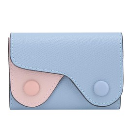 Restokki Coin Purse, Portable Mini Card Holder with Anti-Theft Protection, Cute Pattern, PU Leather Coin Purse, Change Bag, Card Holder for Men and Women (Light Blue)