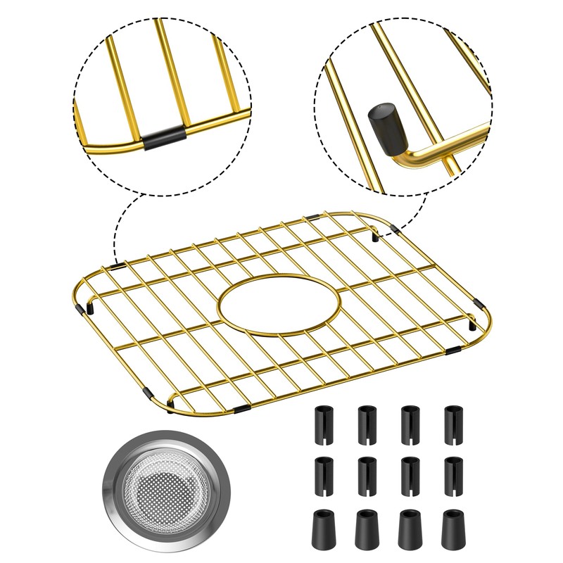 2 Pack of Gold Metal Kitchen Sink Racks,13"L X 11.6"W,Stainless
