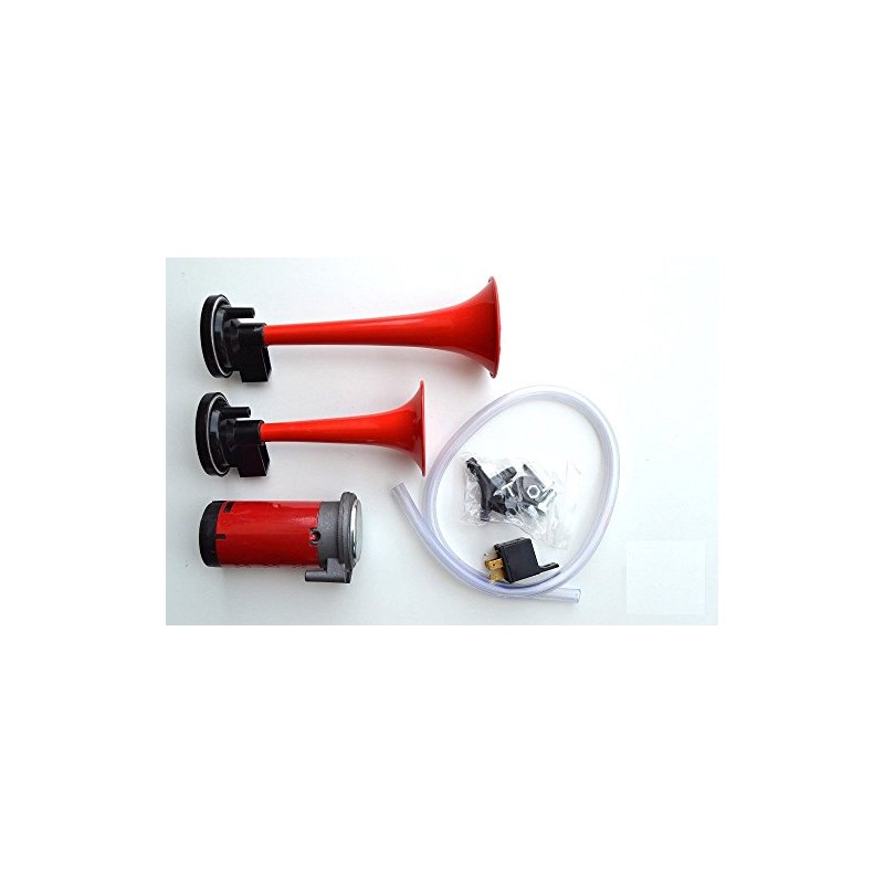 flexzon 12v Twin Air Compressor Horn/Siren 2 Dual Tone for