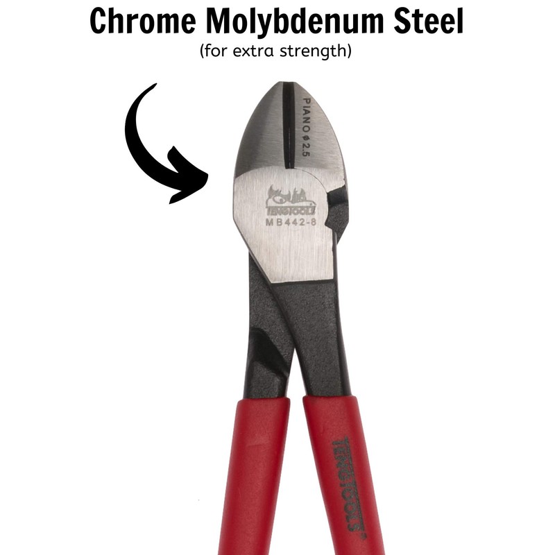 Teng MB442 200mm 8-inch Megabite Heavy-Duty Side Cut Pliers, Red