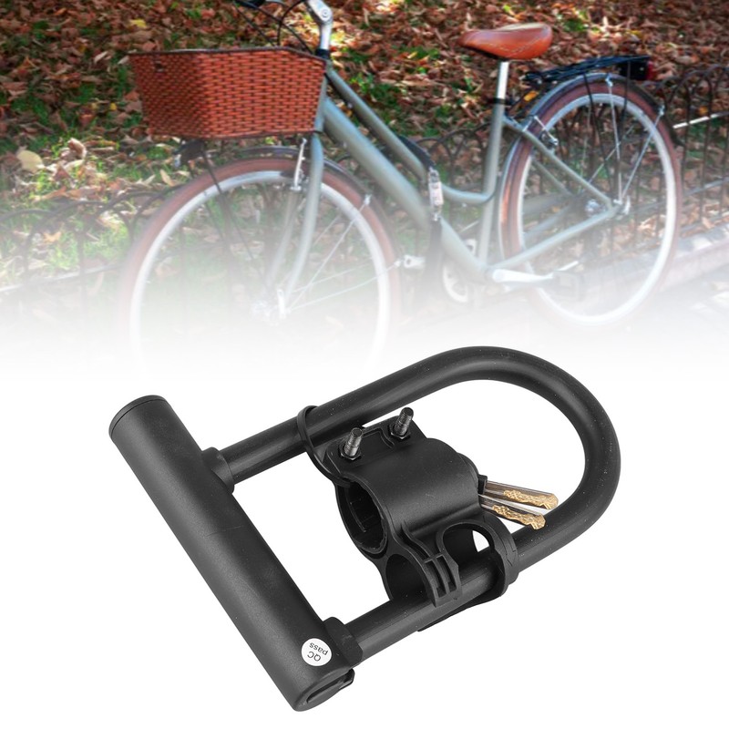 Bike U Lock with Steel Cable 2 Key Universal Anti