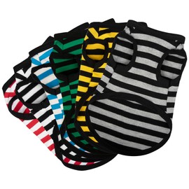 Paiaite 6 Pieces Dog Striped Shirt Cotton Sleeveless Puppy Dog Shirts Breathable Pet Apparel Tank Top Colorful Puppy Sweatshirt Dog Clothes for Small Medium Dogs M