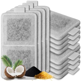 TOGGATH 12 Pack Cat Water Fountain Filter Replacement Compatible With PetSafe Whisker City Automatic Pet Fountain, Small and Large Size Pet Water Fountain Replacement Filters(Large)