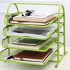 Desk File Organizer 4 Tiers Metal Mesh Large Capacity Easy
