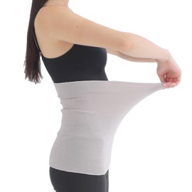 fivebear fb40063 Women's Belly Wrap, Silk, Cotton, Thin, Warm Activation, Cold Protection, Made in Japan, 2 Light Gray