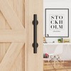 ZEKOO 12'' Sliding Barn Door Handle Hardware Two-Side Design Black