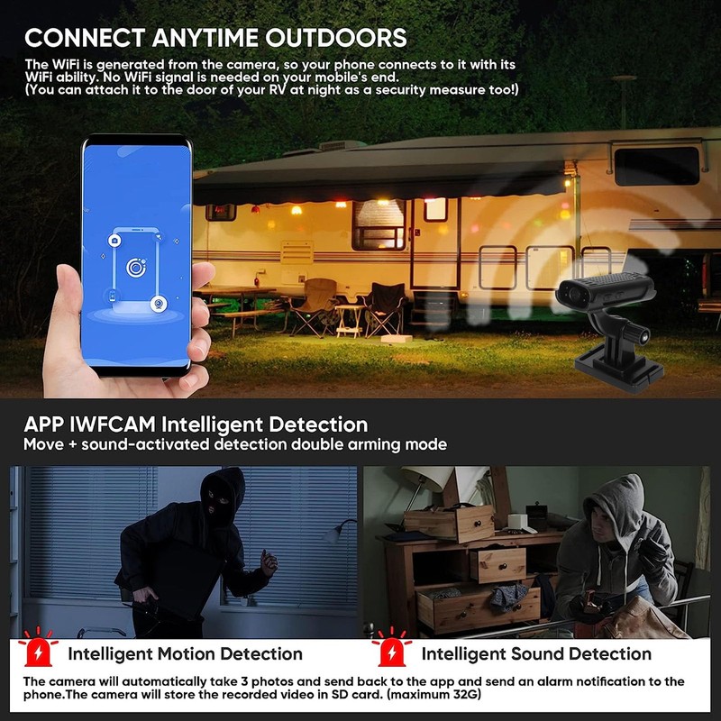 150° Wide Angle RV Reverse Camera, Waterproof Reverse Hitch Guide