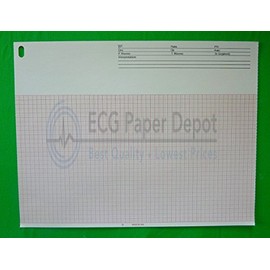 Mortara Compatible 007966 Medical Cardiology Recording Chart Paper, 10 Packs Per Case, Z-Fold, Size 8.5" x 11"., Grid Color Red